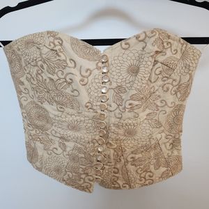 Arden B. button down strapless corset top